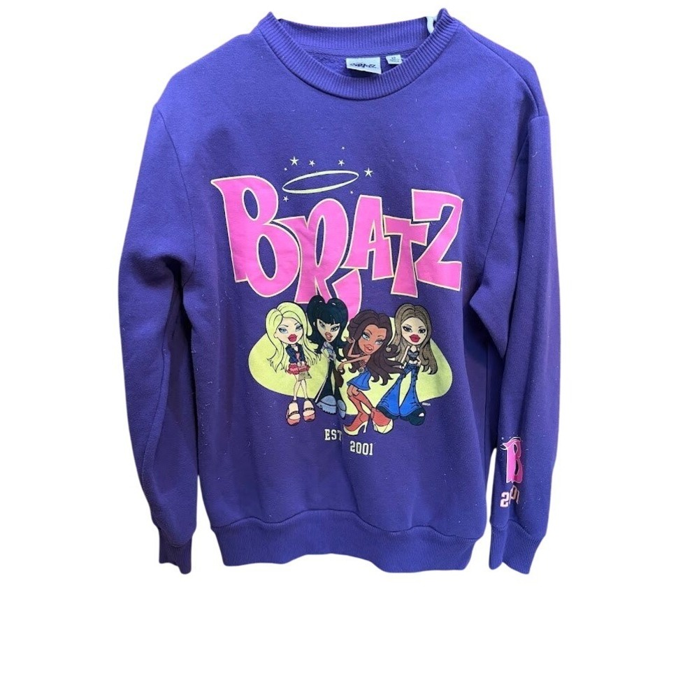 Bratz Purple Graphic Sweatshirt Crewneck Pullover‎ Est 2001 Y2K Dolls Women XS
